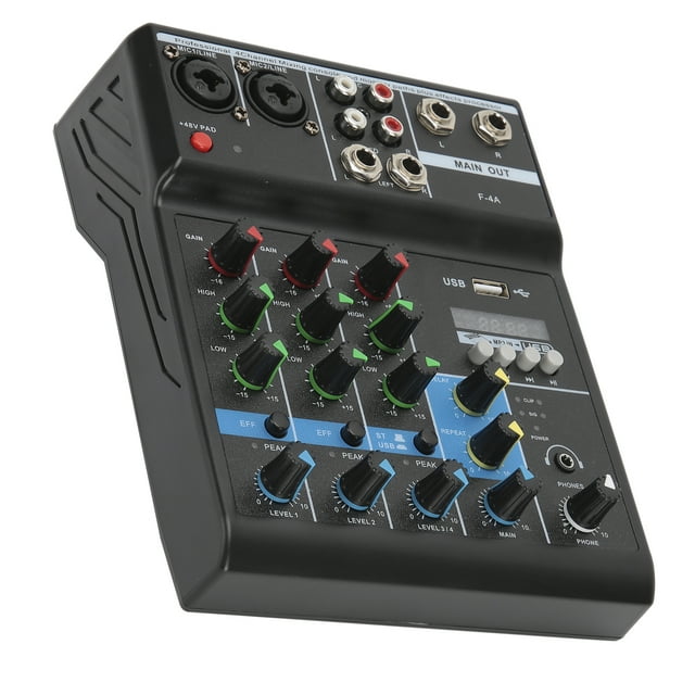Console Audio USB, Mixeur Audio 4 Canaux Console de Mixage Fonctionnalités Améliorées