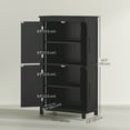 thumbnail image 3 of HOMCOM Armoire de Rangement pour Salle de Bain, Armoire de Sol Style Ferme avec Portes, Noir, 3 of 10