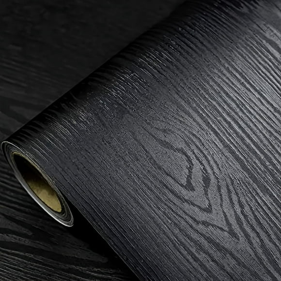 Extra Thick Black Wood Grain Vinyl Wallpaper - Self-Adhesive, Easy Match for Home Decor Wallpaper For Living Room Wood Wallpaper