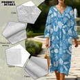 thumbnail image 5 of DISNIMO Palm Tree Print Maxi Dresses for Women Loose V Neck Midi Dress Linen Style Casual Dress Lightweight 3/4 Sleeve Dresses, XL, 5 of 6