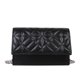 thumbnail image 2 of Bolsa Bolso de hombro con solapa y cadena de cuero PU para mujer, bolso acolchado con hilo (negro) JShteea Para Estrenar, 2 of 9