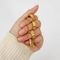 thumbnail image 3 of Unisex 18K Gold Plated Ring Band Durable 316L Stainless Steel Elegant Gift For Him Or Her Daily Wearable Style, 3 of 8