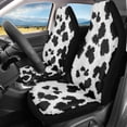 thumbnail image 2 of XYZCANDO Stretchy Car Front Seat Covers Truck Auto Sedan, Comfortable Waterproof Car Seat Covers 2 Pack Polyester Fabric Cow-Patterned, 2 of 10