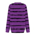 thumbnail image 3 of Fesfesfes Women's Block Color Patchwork Blouses Fashionable Long Sleeved V-Neck Pullover Tops with Comfort Ideal for Daily Wear Office(Purple#1,S), 3 of 4