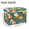 thumbnail image 5 of Yayeee Collapsible Cube Storage Bin with Lid Fabric Closet Decorative Basket with Handles, Retro Floral Orange, 5 of 7