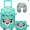 Green Leopard, variant on Kids Luggage Sets Small Suitcases with Wheels for boys 3 Piece Mermaid Toddler Travel Suitcase Set with Neck Pillow Portable Small Bag for Ages 6-12