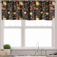thumbnail image 3 of Ambesonne Dark Floral Valance & Curtain, Flowers Victorian Art, 55"x45", Burgundy and Pale Coffee, 3 of 7