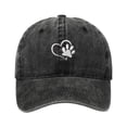 thumbnail image 3 of Womens Washed Baseball Cap Heart Dog Paw Print Sun Hat Outdoor Visor Cap Black, 3 of 4