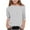 Gray, variant on Girl 3/4 Sleeve T-Shirt, Spring Crew Neck Solid Color Ribbed Casual Tops for Girls Light Blue Size 10