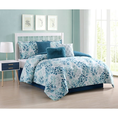 Martina Floral 7 Piece Comforter Set Queen Walmart Com