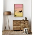 thumbnail image 2 of PixonSign Framed Canvas Print Wall Art Pink and Yellow Sky with Birds Animals Wildlife Illustrations Modern Art Scenic Fun Multicolor Ultra for Living Room, Bedroom, Office - 24"x36" Natural, 2 of 5