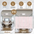 thumbnail image 5 of Pink Striped Window Privacy Film, Modern Farmhouse Pink White Stripes Static Cling UV Sun Blocking Heat Control Window Tint Day and Night, Non-Adhesive One Way Windows Privacy Cover 17.7''x78.7'', 5 of 7
