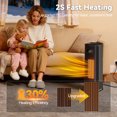 thumbnail image 4 of ELEKA Space Heaters for Inside,1500W Portable Electric Heater with Remote，12H Timer，4 Mode Settings，Bottom with Light，Fast and Safe Portable Heater for Office, Bedroom, 4 of 10