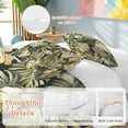 thumbnail image 2 of 3 Piece Summer Tropical Leaves Duvet Cover Set California King,Microfiber Comforter/Quilt Cover with Corner Ties and 2 Pillowcases,Watercolor Botanical Plants All Season Bedding with Zipper Closure, 2 of 8