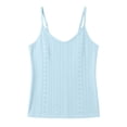 thumbnail image 2 of AKOEE Camisole Tops Button Up V Neck Eyelet Shirts for Women Loose Fit Sleeveless Casual Summer Cami Tees (2XL, Light Blue), 2 of 8