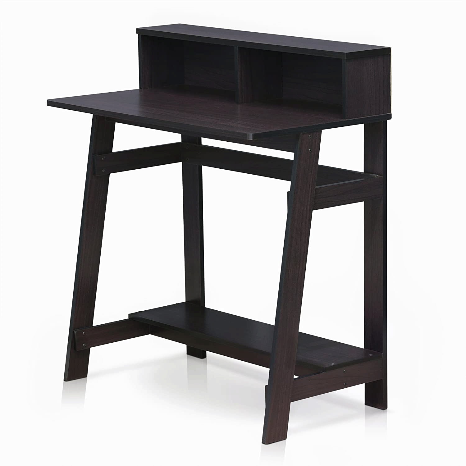 Furinno Engineered Wood SIMPLISTIC A Frame Computer Desk in Dark Walnut