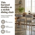 thumbnail image 3 of Dayalane 26.5" Counter Height Barstools Set of 6, Mid-Century Modern Bar Stools with Curved Back and Rubberwood Frame Upholstered Linen Kitchen Stool for Counter Bar Island Bar Pub, Gray, 3 of 11
