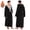 Black, variant on AMITOFO Long Robes for Men, Soft Fluffy Fleece Bath Robe with Front Pocket, Winter Warm Plush Hooded Men's Robes, Adjustable Belt