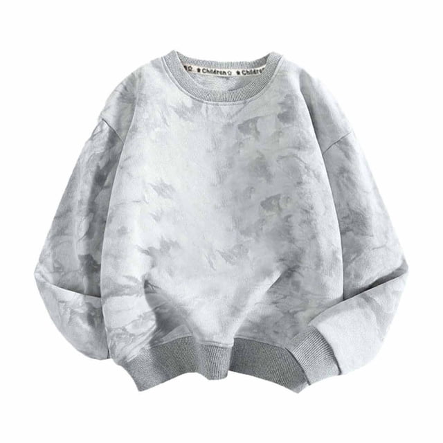 Plebaso Chandails en Molleton Garçons Filles Coton Col Rond Chandail Ample Décontracté Manches Longues Hauts Fins pour Enfants