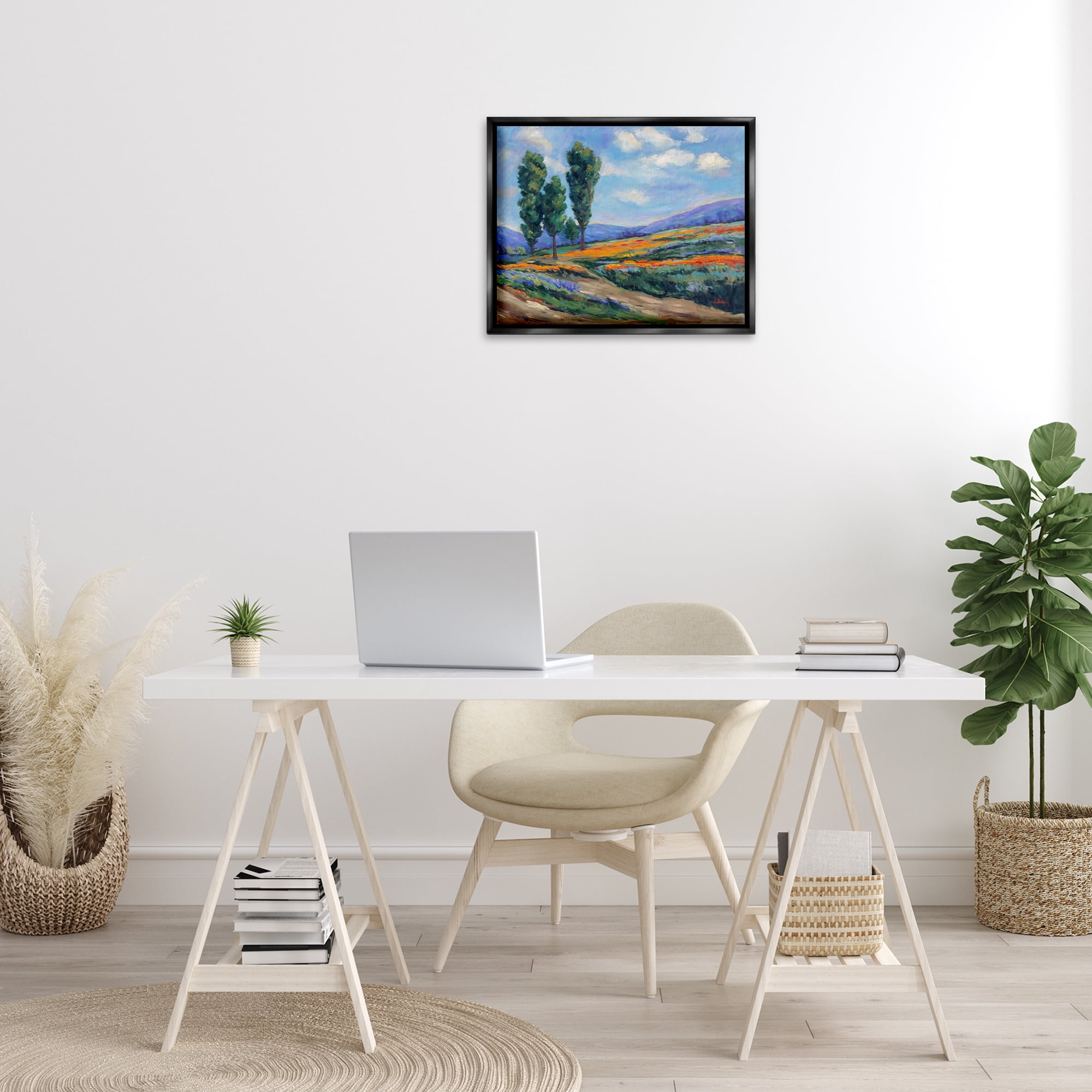 Stupell Industries Rolling Hills Traditional Landscape Landscape & Nature Painting Black Floater Framed Canvas Art Print Wall Art, 21 x 17