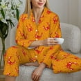 thumbnail image 6 of Lsque Red Crab Pattern Long Sleeve Pajama Set for Women - Soft 2-Piece Sleepwear and Loungewear Set with Pockets, Comfy Nightwear-Small, 6 of 7