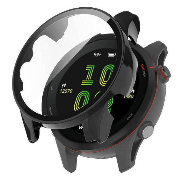 For Garmin Forerunner 255 Anti-scratch Anti-fall Hard PC Watch Case Protective Cover with Tempered Glass Screen Protector