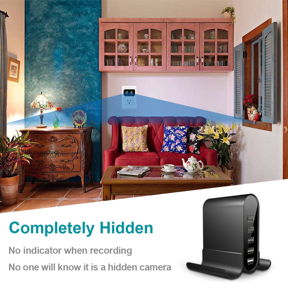 CAMDUCK New Hidden Camera Detector with Charger, 1080P WiFi Security Portable Camera, Mini Nanny Cam with Loop Working for Indoor Surveillance, No Audio up to 128GB SD Card (Not Included)