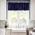 thumbnail image 4 of Galaxy Valance Curtain Starry Sky Series Outer Space Planet Cosmic Star Moon Universe Rod Pocket Valance Window Treatments Short Curtains for Kitchen Bathroom 54x18inch, 4 of 6