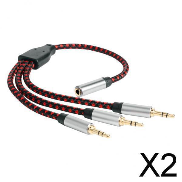 Cable de Extensión de Conector de Sonido de 3,5 Mm Hugo 2 Piezas 30 Cm Negro Rojo