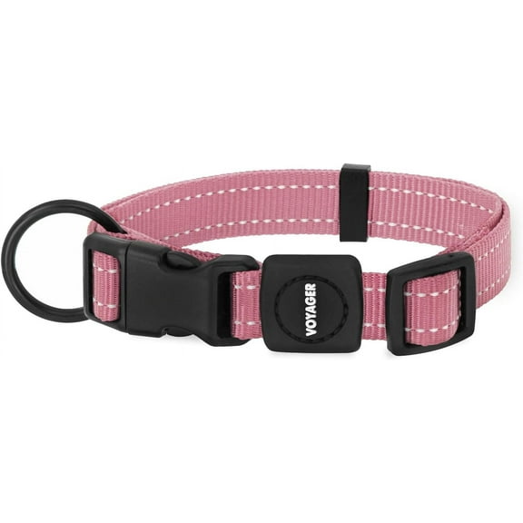 Best Pet Supplies Reflective Dog Collar with Adjustable Length, Heavy-Duty Buckle, and Strong Leash D-Ring, Cute Training, Walking, Jogging Accessory for Small, Medium, and Large Breeds