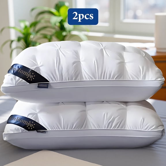 Bed Pillows 2-Pack Luxurious Hotel-Quality Pillows,Resistant to Flattening, All-Season,White