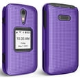 thumbnail image 3 of Case for Jitterbug Flip2, Nakedcellphone [Purple] Protective Snap-On Hard Shell Cover [Grid Texture] for Jitterbug Flip 2 Phone (aka Lively Flip) (4053SJ7), 3 of 8
