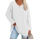 thumbnail image 1 of Blusa de mujer Camisa de manga larga Jersey de color puro Cuello en V Dobladillo suelto Diseño casual, 1 of 6