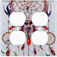 thumbnail image 3 of Metal Light Switch Plate Cover Antler Beaded Feather Dreamcatcher DRM001, 3 of 13