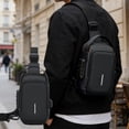 thumbnail image 2 of Naxoaeo Anti-Theft Crossbody Bag, Sling Bag for Men Women, PU Leather Chest Shoulder Bag with Password Lock, Water-Resistant Everyday Bag for Phone Wallet, Travel, Commute, Adjustable Strap, 2 of 7