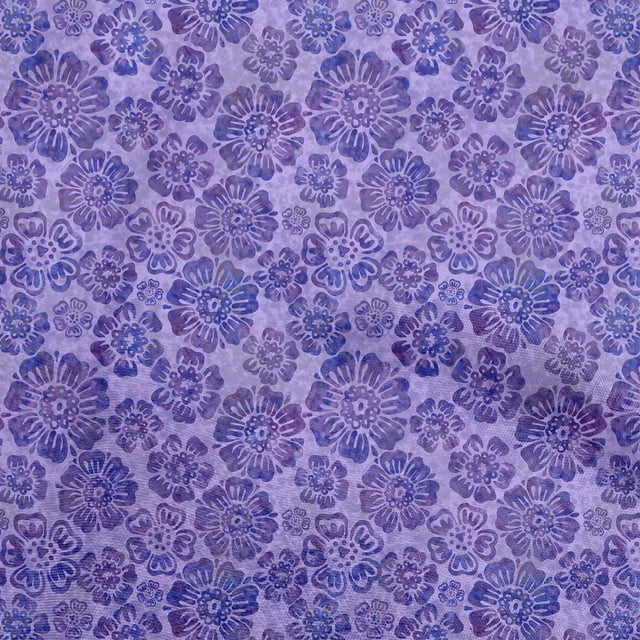 oneOone Polyester Spandex Violet Fabric Floral Craft Projects Decor Fabric Printed By The Yard 56 Inch Wide