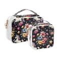 thumbnail image 2 of Unicorns and Flowers Black Clear Cosmetic Bags with Handles PVC Toiletry Bags Zipper Waterproof Portable for Traveling 2 Pcs, 2 of 7