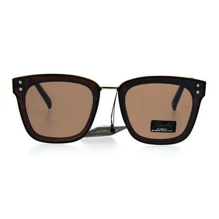 Green Designer Sunglasses - Womens Horned Rim Luxury Designer Fashion Sunglasses Light Brown