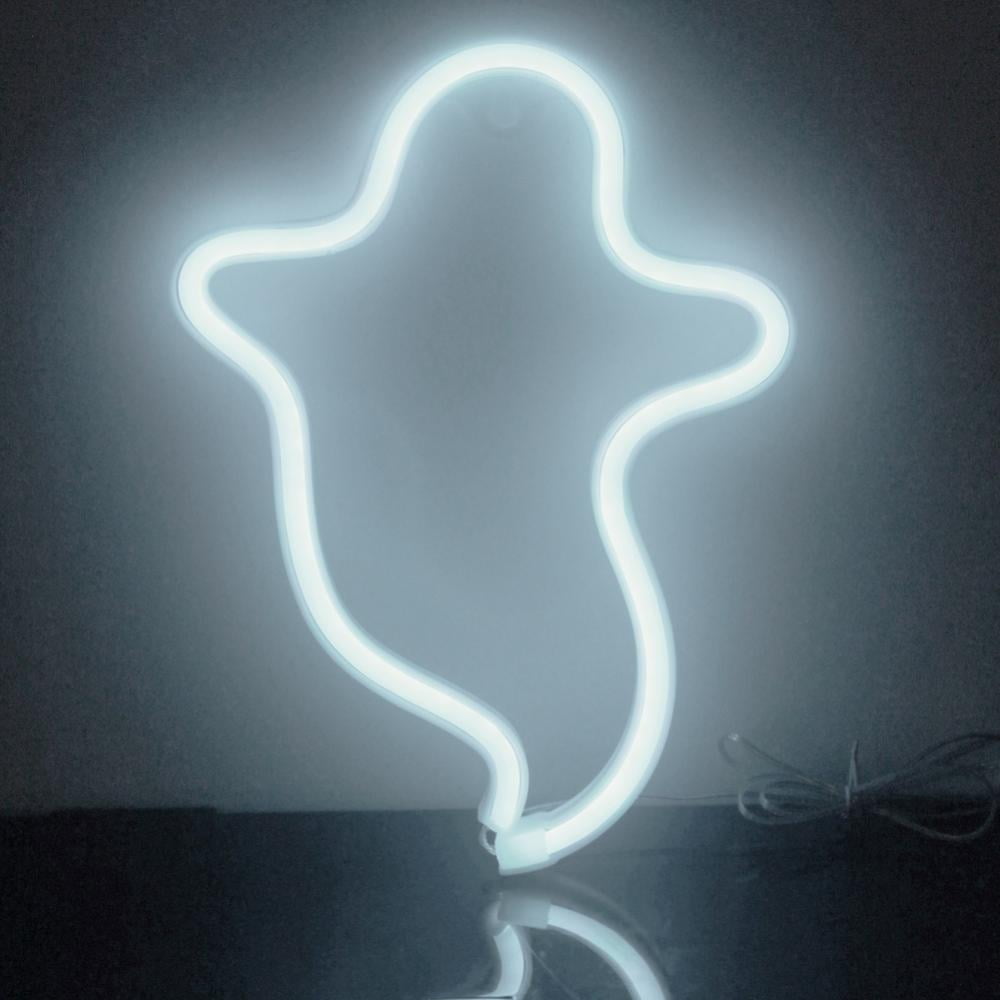 Naturalour Ghost Neon Light Halloween Night Lights,LED Lamp for Kids