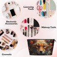 thumbnail image 3 of Makeup Bag - Floral Fox Cosmetic Bag Portable Travel Toiletry Bag for Women Small Make Up Organizer Bag Zipper Pouch Travel Essentials, 3 of 8