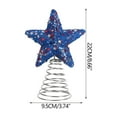 thumbnail image 2 of 4th of July Star Tree Topper – 10-Inch Patriotic Outdoor/Indoor Decor with Glitter, Red White Blue Christmas-Style Topper for Independence Day & Holiday Celebrations (Lightweight Durable Design), 2 of 7