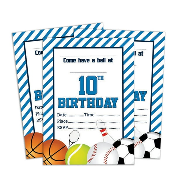 Darling Souvenir White Birthday Invitation Card 28 Pcs Fill or Write In Blank Invites Printable Party Supplies 5 x 7 Inches