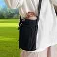 thumbnail image 6 of Water Bottle Holder with Strap Adjustable Strap Crossbody Water Bottle Bag with Front Pocket Drawstring Water Bottle Carrier for Hiking Camping (Black), 6 of 13
