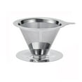 thumbnail image 1 of Hearth & Gear Pour Over Coffee Dripper Reusable Stainless Steel Pour Over Coffee Filter Paperless Coffee Strainer For 1 4 Cup With Base Strainer for Kitchen Disposal Thin Strainer Mesh Strainer, 1 of 7