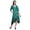 Teal Green, variant on Bimba Cotton Orange Leaves Leaves Womens V Neck Asymmetrical Pocket Shift Dress Short Sleeve Midi Dress-Large