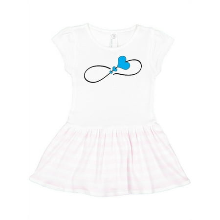 

Inktastic infinity loop with hearts blue Gift Toddler Girl Dress