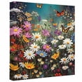 thumbnail image 2 of Ships Next Day Canvas Wall Art 8"x8",Spring Floral Wood Framed Canvas Print Painting,Colorful Daisy Summer Botanical Butterfly Ready to Hang Small Picture Wall Decor for Home Bathroom Nursery Kitchen, 2 of 9