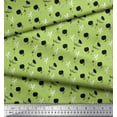 thumbnail image 3 of Soimoi Green Moss Georgette Fabric Black Sketch Floral Print Fabric by the Yard 42 Inch Wide, 3 of 3