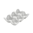 thumbnail image 4 of Bandeja de cerámica mayimx para huevos 6 agujeros Organizador duradero Blanco, 4 of 9