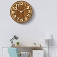 thumbnail image 2 of Wooden Glow in the Dark Clock, 12 Inch Silent Non-Ticking, Energy-Absorbing Luminous Wall Clock for Bedroo, 2 of 6